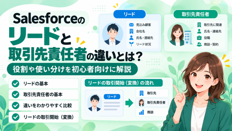 Salesforceのリードと取引先責任者の違いとは？役割や使い分けを初心者向けに解説